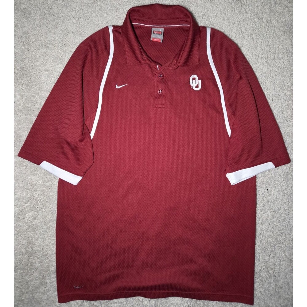 Vintage Oklahoma Sooners Nike Dri-FIT Polo Shirt Red Large